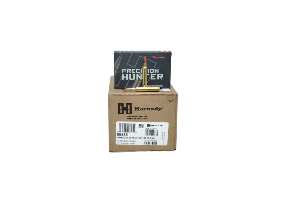 Hornady Precision Hunter CASE .280 Rem Ackley Improved 162 Grain ELD-X - 200 Rounds (CASE) [NO TAX outside Texas] FREE SHIPPING OVER $199