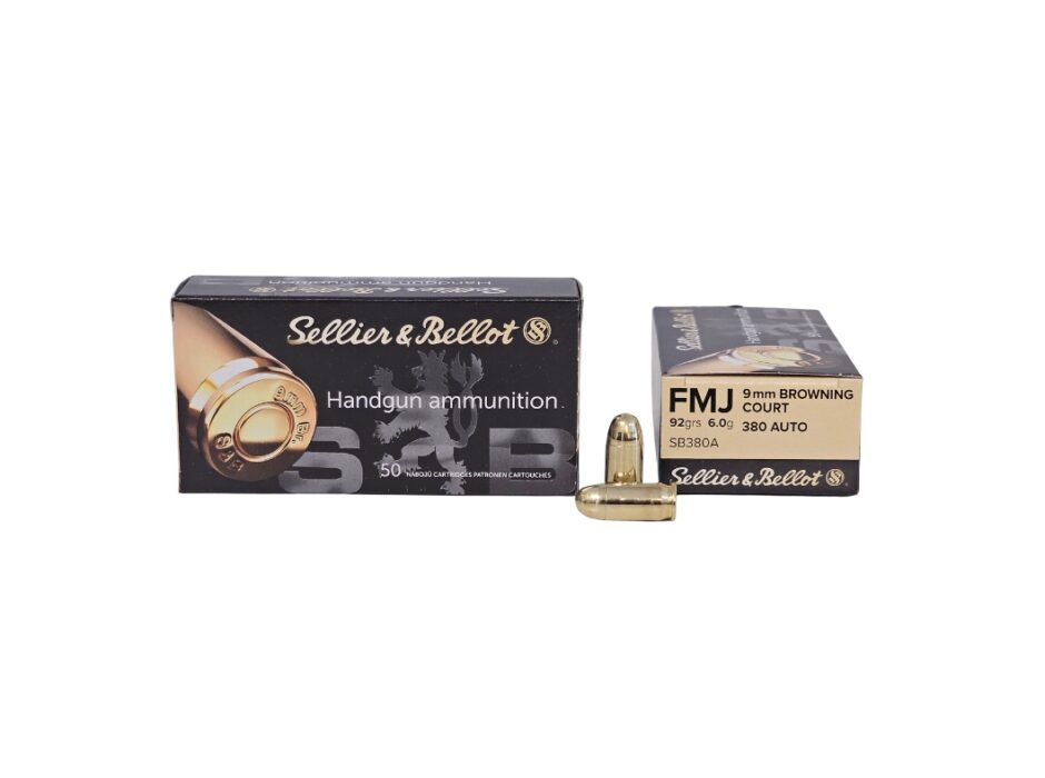 Sellier &amp; Bellot .380 ACP 92 Grain FMJ - 50 Rounds (Box) SB380A