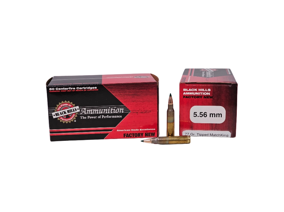 Black Hills 5.56x45mm CASE 77 Grain Tipped Match King – 500 Rounds (CASE) [NO TAX outside Texas] Product Image