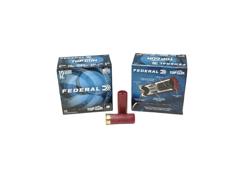 Federal TOP GUN 12 Gauge #8 shot 2.75" 1 oz 1250 FPS - 25 rounds (box) [NO TAX outside Texas] FREE SHIPPING OVER $199