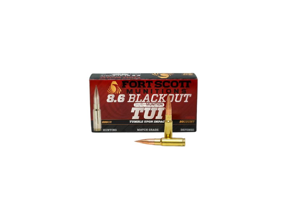 Fort Scott SUBSONIC 8.6 Blackout 285 Grain Tumble Upon Impact lead-free - 20 Rounds (Box) [NO TAX outside Texas] FREE SHIPPING OVER $199