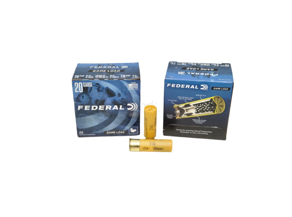 Federal GAME LOAD 20 Gauge 2.75" 7/8oz #7.5 Shot - 25 Rounds (Box) [NO TAX outside Texas] FREE SHIPPING OVER $199