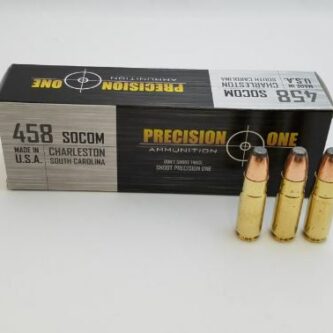 Precision One .458 SOCOM 350 Grain Soft Point Flat Nose - 20 Rounds (Box) [NO TAX outside Texas] FREE SHIPPING OVER $199