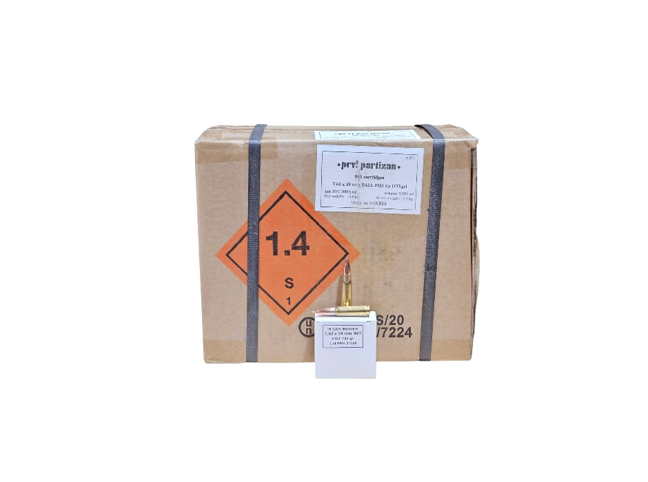 TULAMMO Steel Case 7.62×39  – SAME DAY SHIPPING 122 Grain FMJ – 20 Rounds (Box) [NO TAX outside Texas] Product Image
