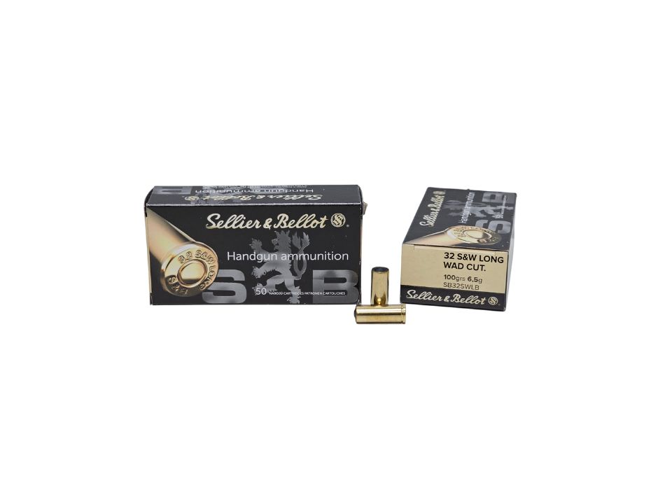Sellier & Bellot .32 S&W Long 100 Grain Wadcutter - 50 Rounds (Box) [NO TAX outside Texas] FREE SHIPPING OVER $199