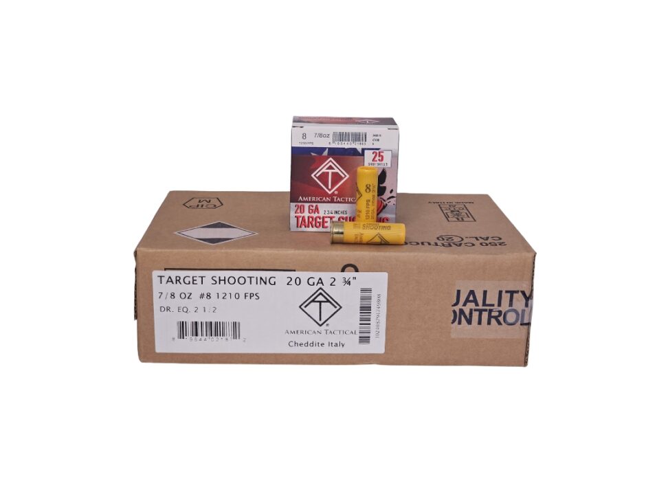 American Tactical Target Load 20 Gauge 2.75" 7/8 oz. #8 Shot - 25 Rounds (Box) ATIAC20T8C