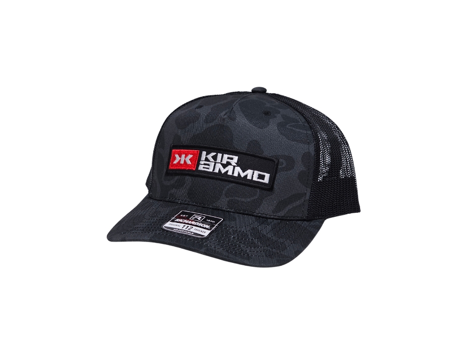 KIR AMMO RED LOGO TRUCKER HAT – RICHARDSON (BLACK/BLACK) Product Image