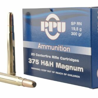 PRVI PPU .375 H&H Mag 300 Grain Soft Point Round Nose - 10 Rounds (Box) [NO TAX outside Texas] FREE SHIPPING OVER $199