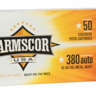 Armscor .380 ACP 95 Grain Full Metal Jacket - 50 Rounds (Box) [NO TAX outside Texas] FREE SHIPPING OVER $199