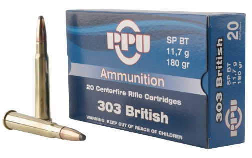 PPU .303 British 180 Grain Soft Point - 20 Rounds (Box) [NO TAX outside TX] FREE SHIPPING OVER $199