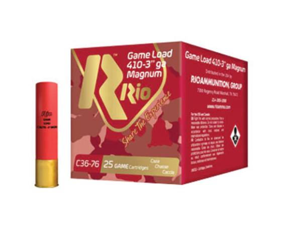 Rio Game Load .410 Bore 3" 11/16oz #6 Shot 1150FPS - 25 Rounds (Box) [NO TAX outside Texas] FREE SHIPPING OVER $199