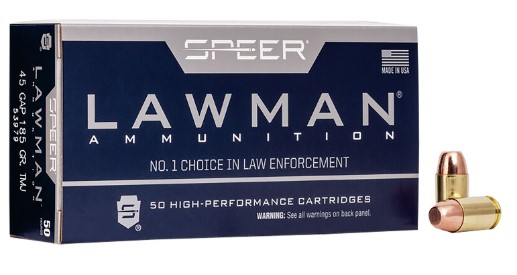 Speer Lawman .45 GAP 185 Grain Total Metal Jacket - 50 Rounds (Box) [NO TAX outside Texas] FREE SHIPPING OVER $199