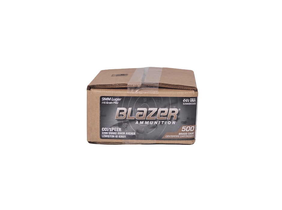 CCI Blazer 9mm Luger BULK 115 Grain FMJ Brass - 500 Rounds (BULK) 5200BK500