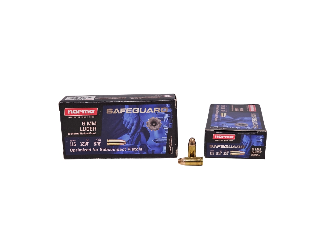 Norma SAFEGUARD 9mm Luger 115 Grain Jacketed Hollow Point - 50 Rounds ...