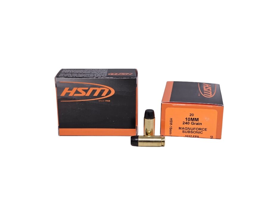 HSM MAGNUFORCE Subsonic 10mm Auto 240 Grain Hi-Tek Lead Flat Nose
