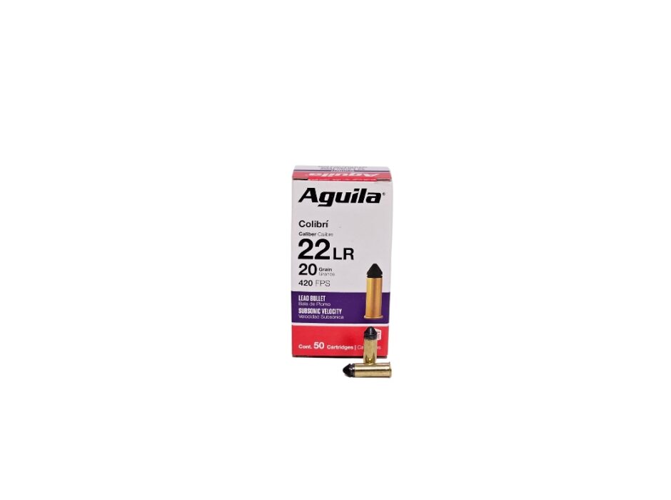 Aguila Colibri .22LR 20 Grain Lead Solid Point ULTRA SUBSONIC - 50 Rounds (Box) 1B220337