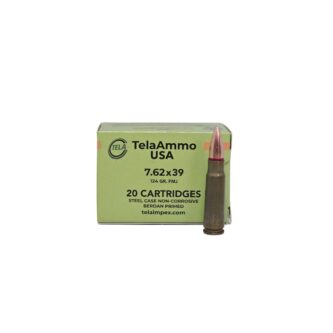 TelaAmmo 7.62x39mm 124 Grain FMJ Steel Case Non-Corrosive