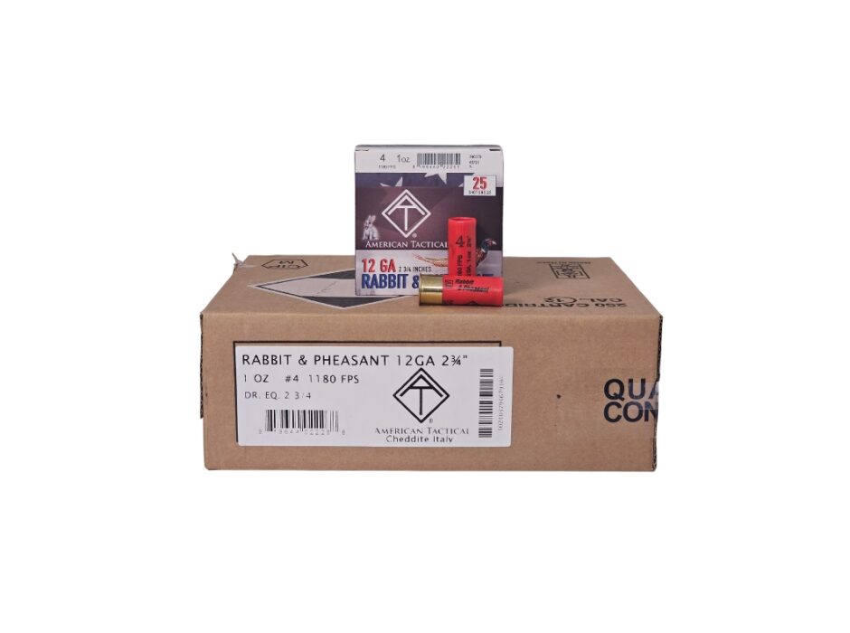 American Tactical 12 Gauge CASE 2.75 inch 1oz. #4 Shot – 250 Rounds (CASE) ATIACL12G4C