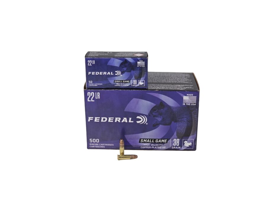Federal Small Game .22 Long Rifle 38 Grain Copper Plated Hollow Point - 500 Rounds (Brick) 712