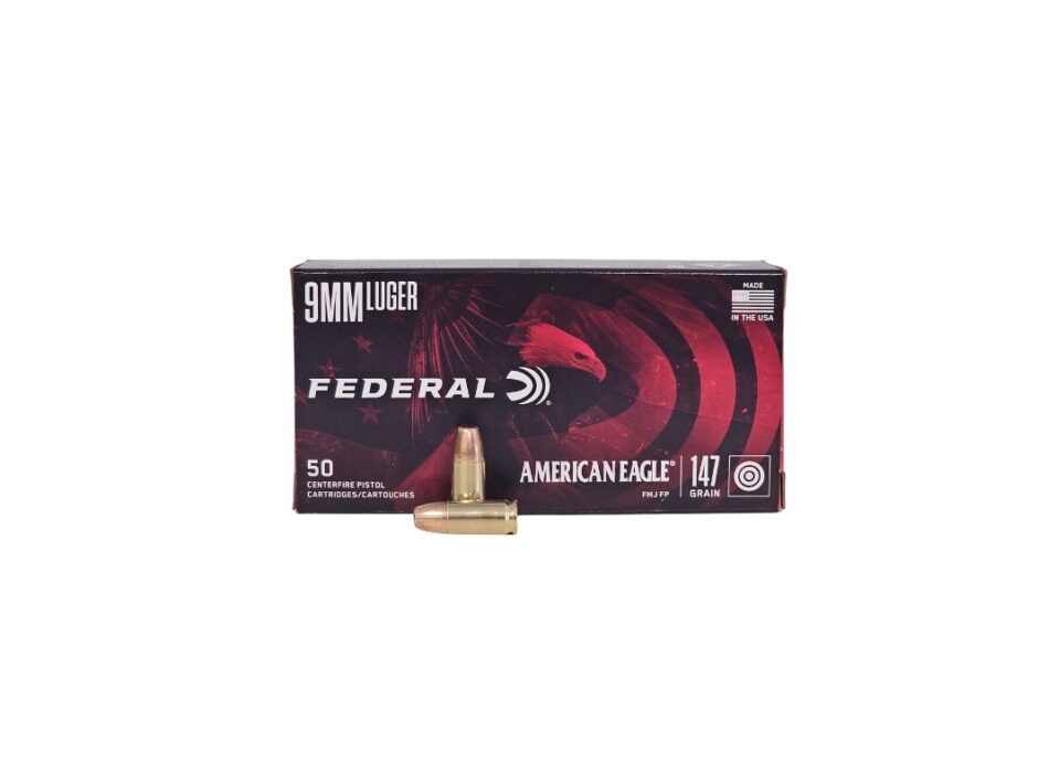 Federal Subsonic 9mm 147 Grain Full Metal Jacket Flat Point - 50 Rounds (Box) AE9FP
