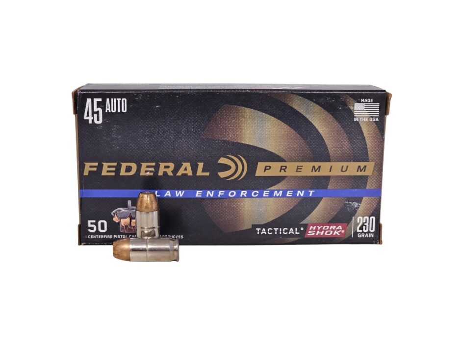 Federal Law Enforcement .45 ACP 230 Grain Hydra-Shok Hollow Point - 50 Rounds (Box) P45HS1G