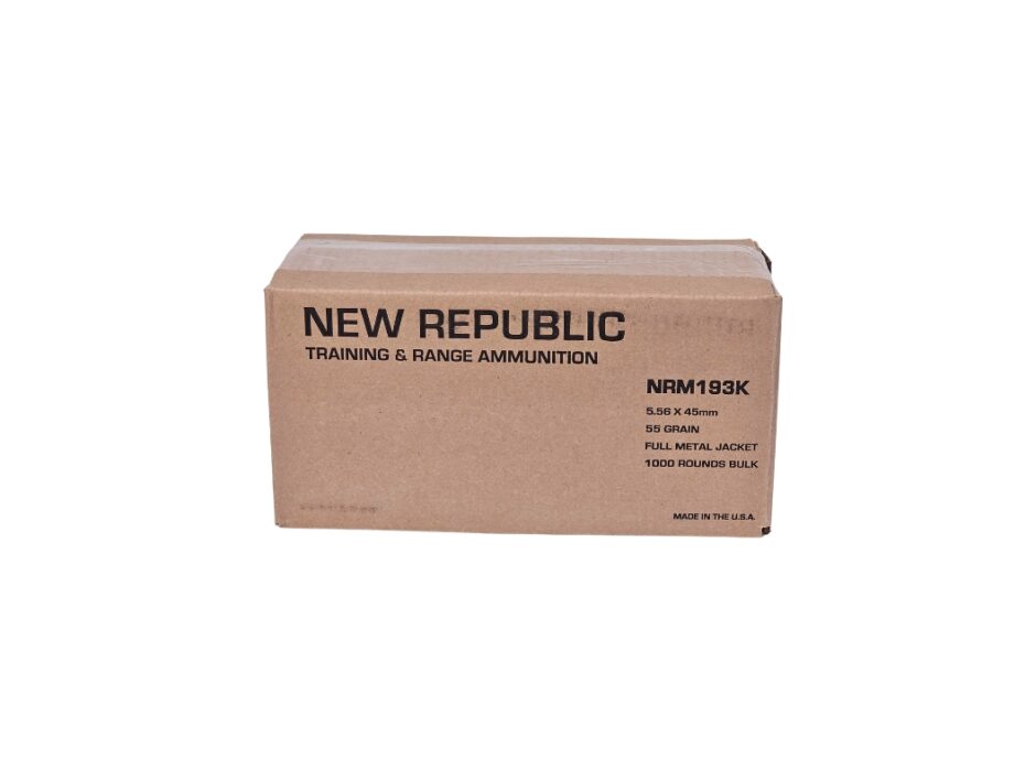 New Republic 5.56x45mm NATO M193 55 Grain FMJ - 1,000 Rounds (Bulk) NRM193K