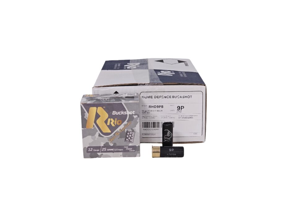 RIO Home Defense CASE 12 Gauge 2 3/4'' 9 Pellet #1 Buckshot - 250 Rounds (CASE) RHD9PB