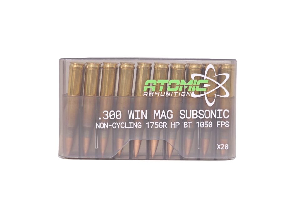 Atomic .300 Win Mag SUBSONIC 175 Grain Hollow Point Boat Tail - 20 Rounds (Box) 00471
