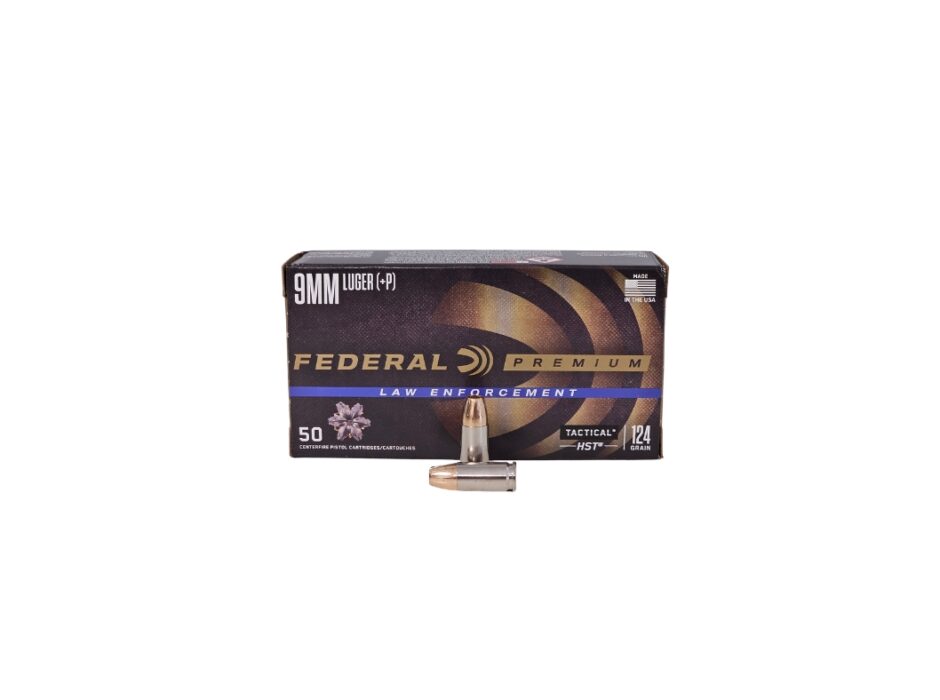 Federal Law Enforcement 9mm Luger +P 124 Grain HST Hollow Point - 50 Rounds (Box) P9HST3