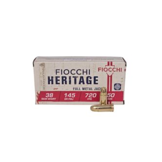 Fiocchi Heritage .38 S&W Short 145 Grain Full Metal Jacket - 50 Rounds (Box) 38SWSHA