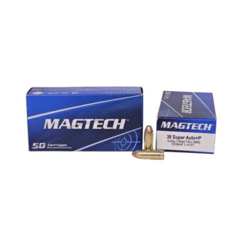 Magtech .38 Super +P 130 Grain Full Metal Jacket - 50 Rounds (Box) 38S