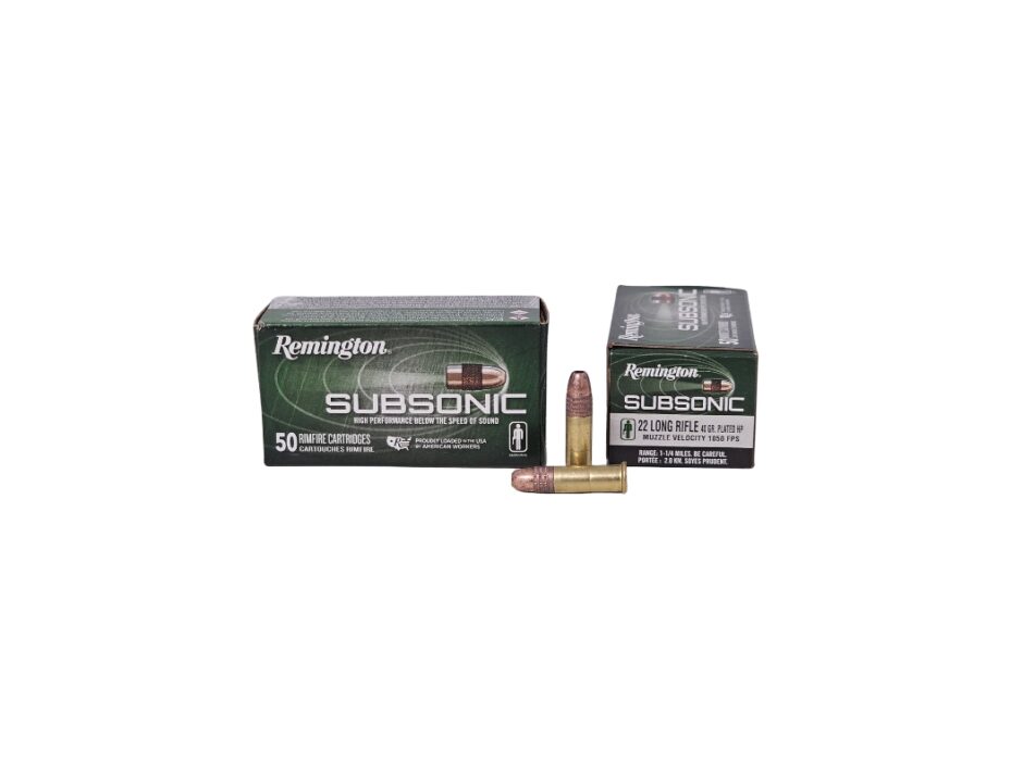 Remington SUBSONIC .22 Long Rifle 40 Grain Copper Plated Hollow Point - 50 Rounds (Box) S22HPA