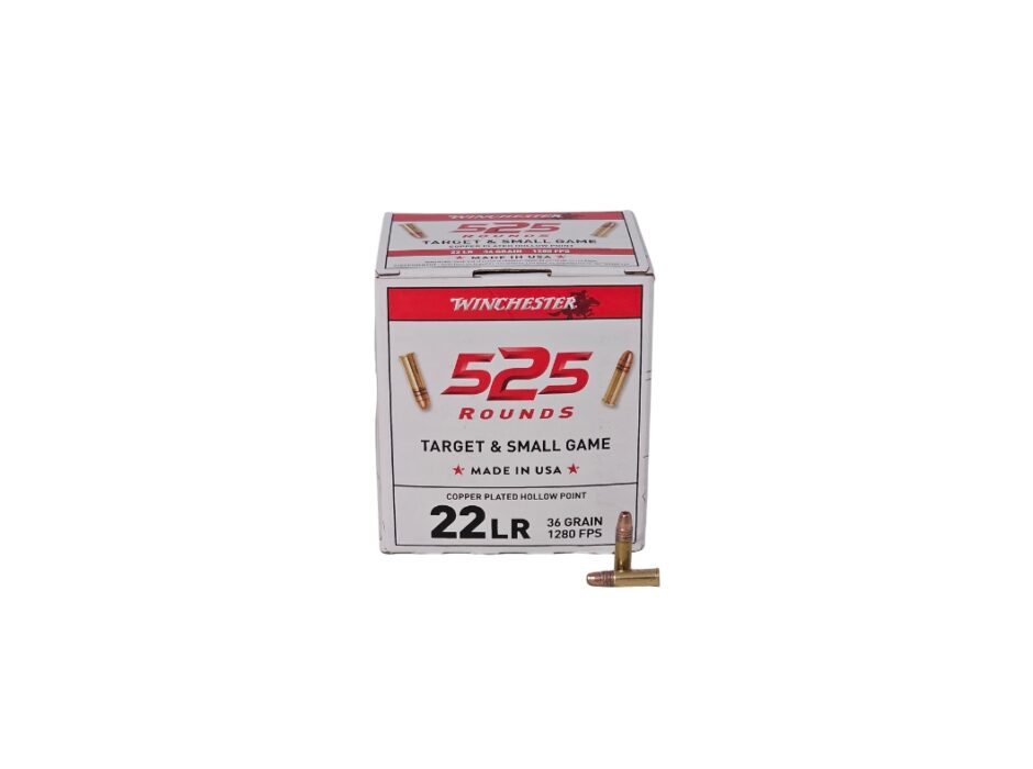 Winchester .22 Long Rifle 36 Grain Copper Plated Hollow Point - 525 Rounds (Box) 22LR525HP