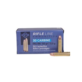 PPU .30 Carbine 110 Grain Full Metal Jacket - 50 Rounds (Box) PP30F