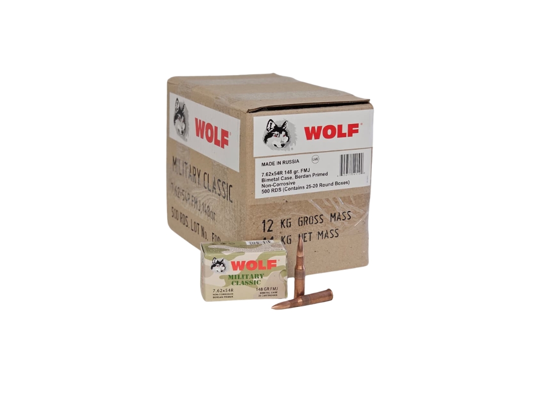 wolf 7.62x54R 148gr FMJ – 500rd