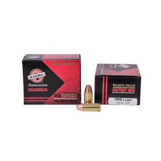 Black Hills 9mm Luger 124 Grain JHP - 20 Rounds (Box) D9N320