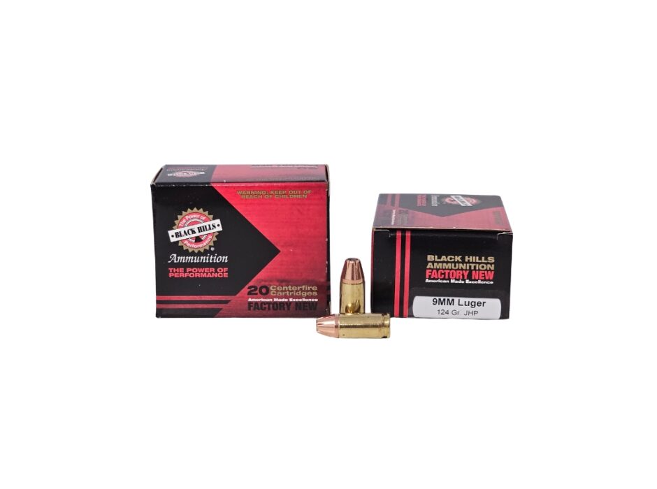 Black Hills 9mm Luger 124 Grain JHP - 20 Rounds (Box) D9N320