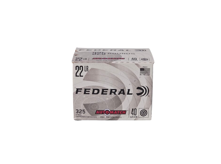 Federal AutoMatch .22 Long Rifle 40 Grain Lead Round Nose - 325 Rounds (Box) AM22