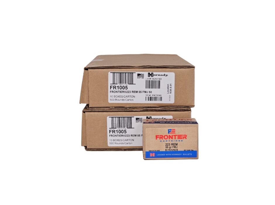 Hornady .223 Rem 55 Grain Full Metal Jacket - 1,000 Rounds (2 CASES) FR1005