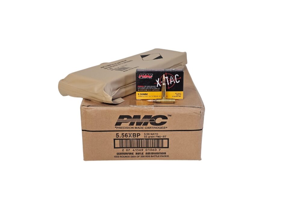 PMC X-Tac 5.56x45mm NATO CASE 55 Grain FMJ-BT BATTLEPACK - 1,000 Rounds (5 Battlepacks) 556XBP