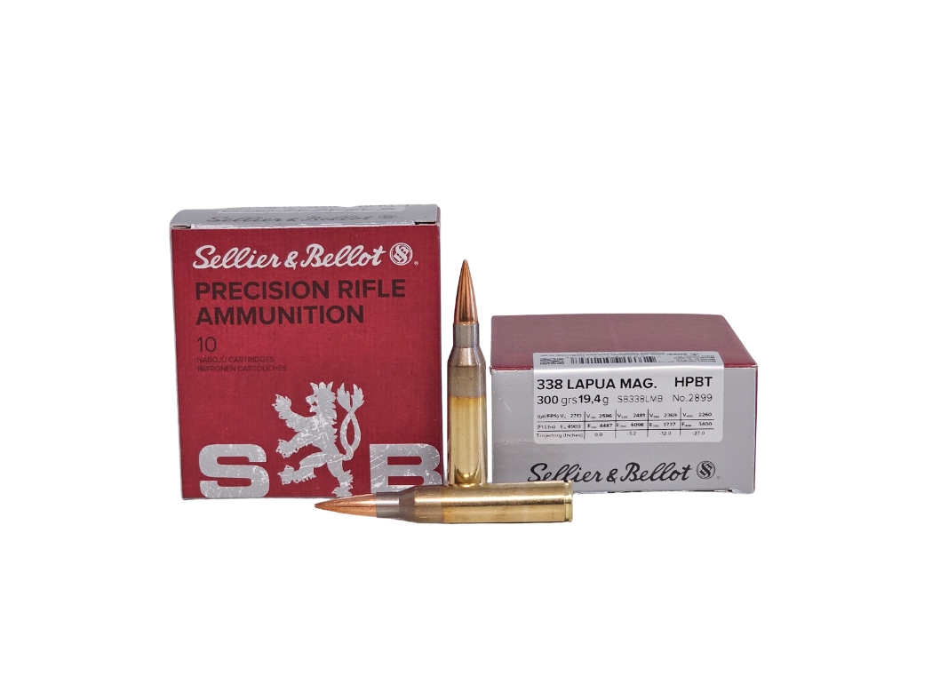 Sellier & Bellot MATCH .338 Lapua Mag 300 Grain Hollow Point Boat Tail - 10 Rounds (Box) SB338LMB