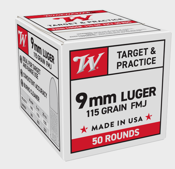 Winchester White Box 9mm Luger 115 Grain FMJ - 50 Rounds (Box) W9MM50