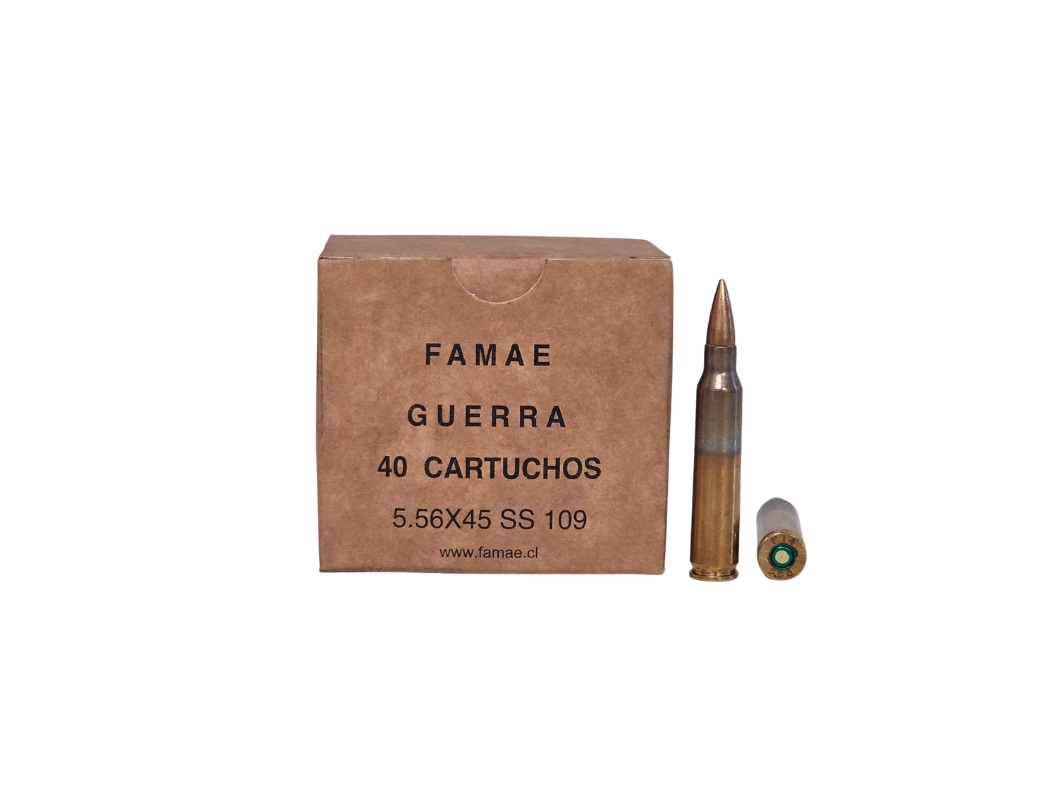 FAMAE Chilean Military 5.56x45mm NATO 62 Grain FMJ SS109 (M855) - 40 Rounds (Box)