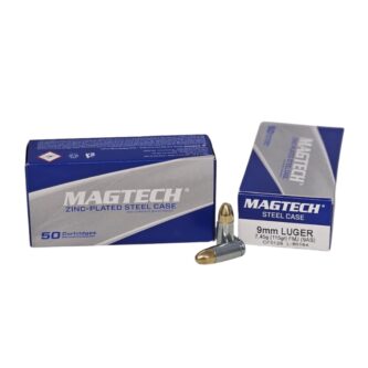 Magtech 9mm Luger STEEL Case 115 Grain FMJ - 50 Rounds (Box) 9AS