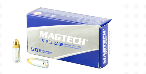 Magtech 9mm Luger STEEL Case 115 Grain FMJ - 50 Rounds (Box) 9AS