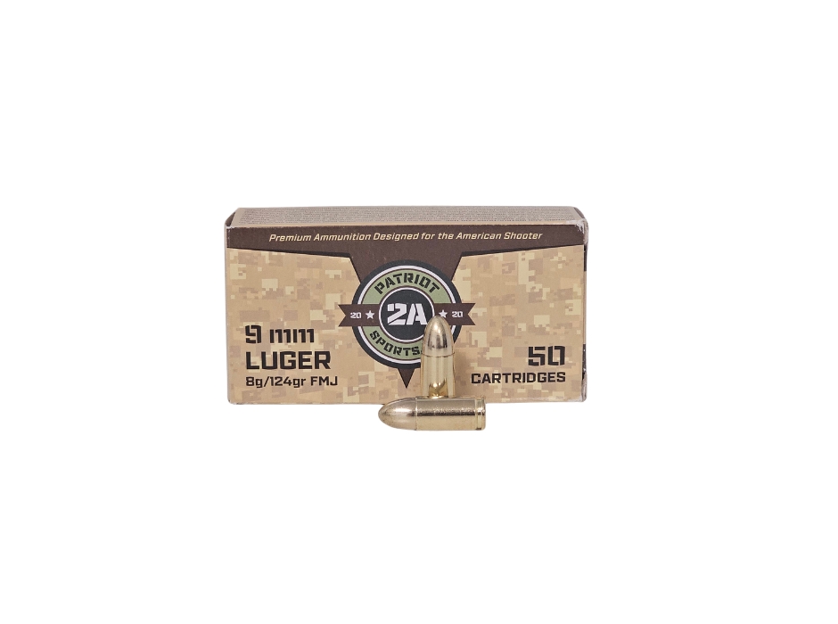 Patriot Sports (STV) 9mm Luger 124 Grain Full Metal Jacket - 50 Rounds (Box) P9MM124F