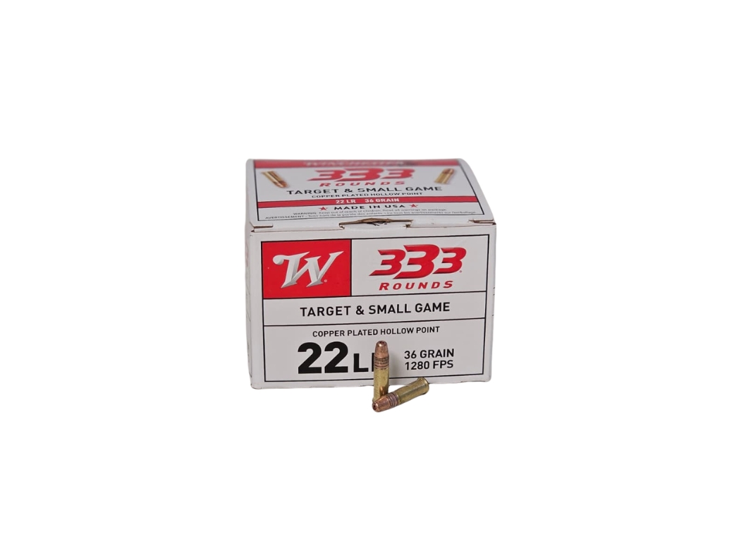 Winchester .22LR 36 Grain Copper Plated Hollow Point - 333 Rounds (Box) 22LR333HP