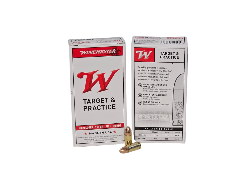 Winchester 9mm Luger 115 Grain FMJ - 50 Rounds (Box) Q4172