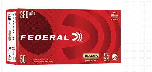 Federal Champion .380 ACP 95 Grain Full Metal Jacket - 50 Rounds (Box) C38095A