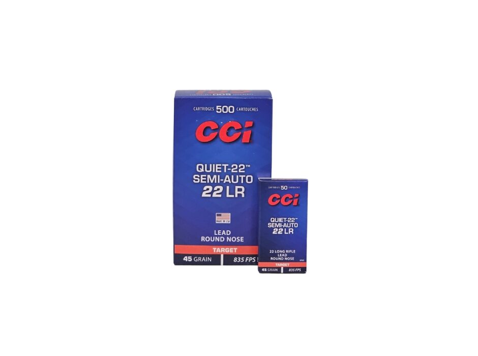 CCI QUIET-22 Semi-Auto .22LR 45 Grain Lead Round Nose - 500 Rounds (Brick) 975CC